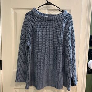 Elegant Blue Cowl Neck Sweater